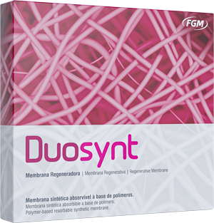 caixa duosynt - Regeneración ósea guiada con el uso de un sustituto óseo sintético y una membrana reabsorbible para ganar volumen horizontal.